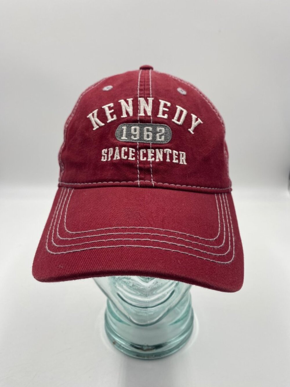 Prairie Mountain Kennedy Space Center Hat Strapback Red Burgundy OS Cap Nasa